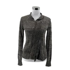 Gap Cardigan Gray Wool Blend Knit Sweater XS Womens Long Sleeve Asymmetrical Zip